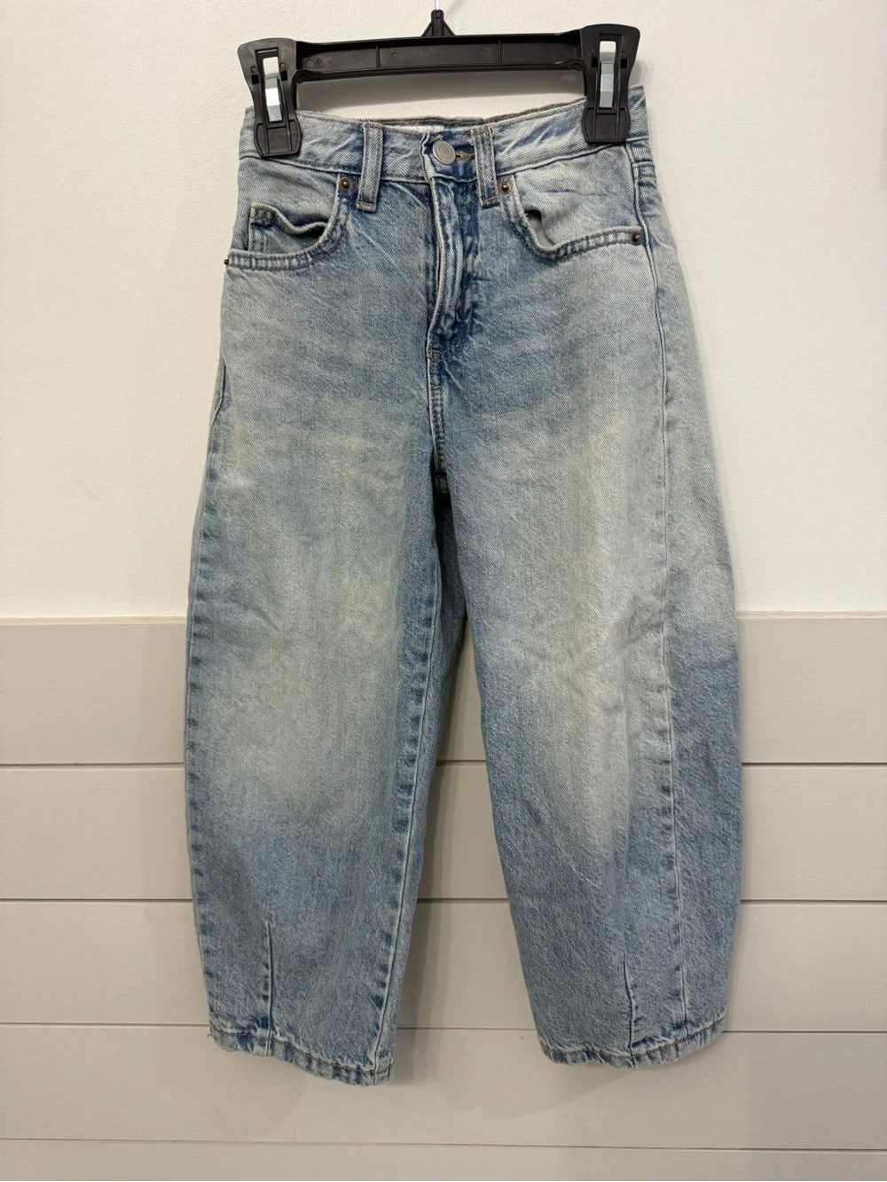 Zara Light Blue Kids' Barrel Jeans